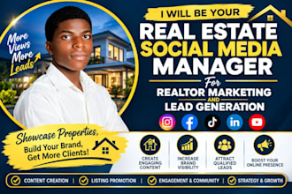 be your real estate social media manager for realtor marketing lead generation