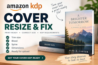 resize and fix your amazon KDP book cover for print