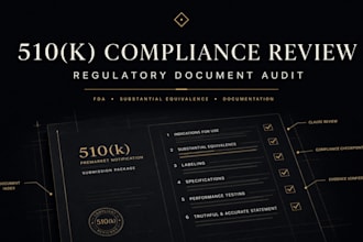review your 510k regulatory documentation for compliance