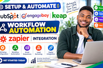 setup hubspot engagebay keap workflow automation dashboard zapier integration
