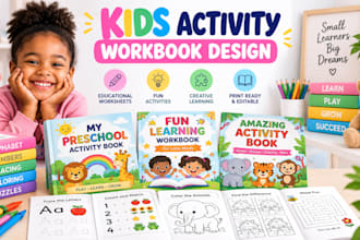 design kids activity workbook education worksheet canva learning ebook