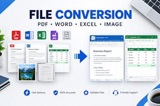 convert PDF, word, excel, images and scanned files to any format
