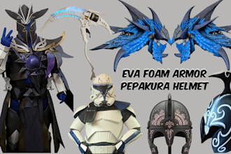 build eva foam 3d creature helmet 3d mask 3d anime helmet pepakura horror mask