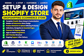 setup shopify store design create shopify website dropshipping ecommerce store