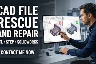 fix and repair your stl, step or solidworks cad file for printing