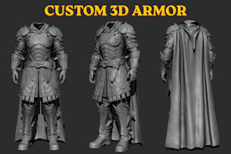 create 3d fantasy armor, cosplay armor, character models, helmet 3d printing stl