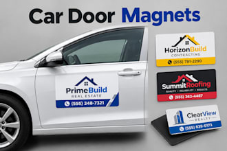design car door magnets,vehicle decals,magnetic signs for realtors,contractors