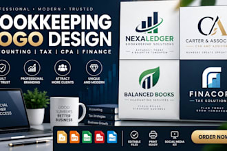 design modern bookkeeping accounting tax and finance logo for professional firms