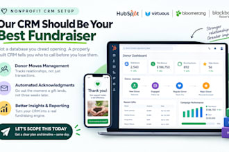 hubspot, virtuous, bloomerang and blackbaud raiser edge nonprofit CRM setup