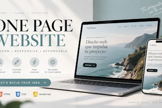 create a modern responsive one page website