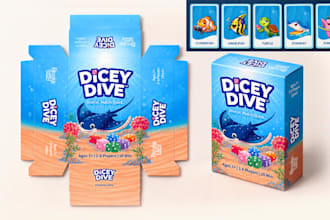 do card game design playing card deck card box packaging box dieline flash cards