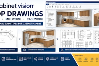 create cabinet vision shop drawings and millwork submittals for cabinet makers