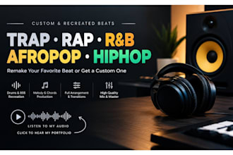 remake or make custom trap, rap, rnb, afropop, hiphop beats