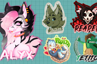 draw custom furry badges, furry headshot, furry pfp, stickers, ych, anthro emote