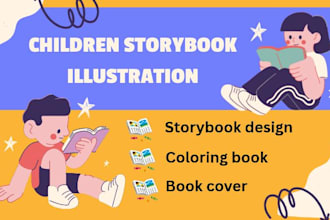 children story book illustration watercolor, comic book, fairytale cover book
