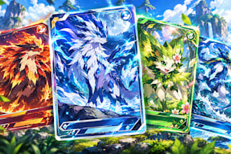 create custom pokemon tcg card illustration and pokemon art