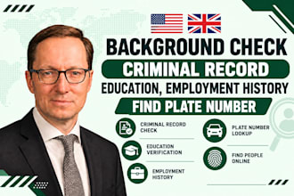 background check criminal record education, employment history find plate number