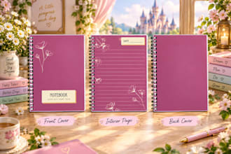 design a beautiful notbook, journal or planner