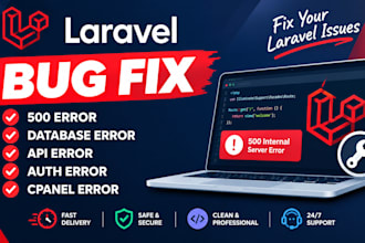fix PHP laravel bugs and errors in your website