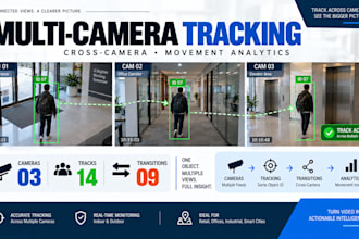 develop multi camera object tracking, cross camera movement analysis system