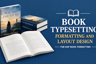 do book typesetting, book layout design for amazon kdp book formatting
