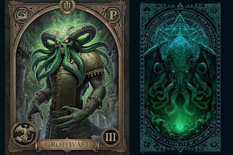 custom fantasy card game design trading card game, tcg card game template