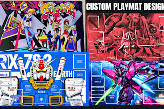 design custom tcg playmat mtg, pokemon, yugioh, one piece, anime