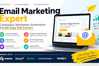 create email marketing campaigns, newsletters, automation and email copy