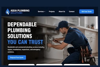 build squarespace plumbing service website plumber business website landing page