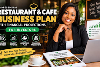 create a restaurant cafe business plan with financial projections for investors