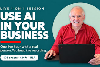teach you how to use ai in your business in a live 1 hour session
