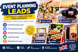event planning leads photography leads wedding planner catering photo booth