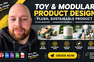 design toy product, modular products and sustainable plastic product cad design