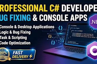 do c sharp programming, bug fixing, and console projects