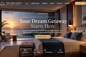 design vacation rental website hotel airbnb booking website on wix