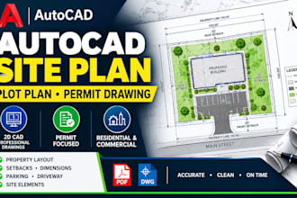create an autocad site plan, plot plan and permit drawing