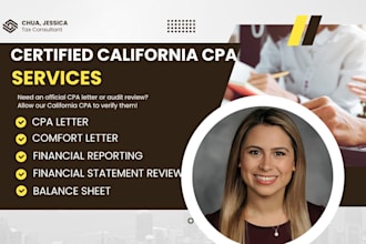 prepare california US CPA comfort letter, financial statement review as CPA