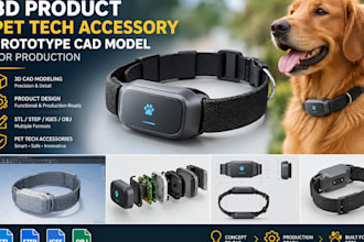 design 3d product pet tech accessory prototype cad model for production