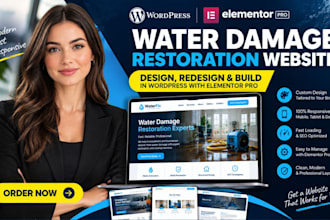 design wordpress water damage restoration website in wordpress elementor pro