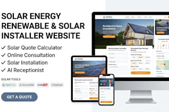 design a solar energy, renewable energy and installer website