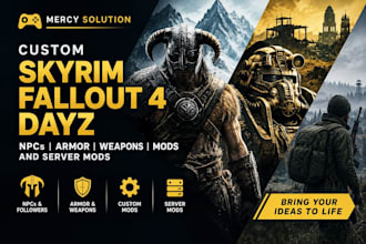 create custom skyrim fallout 4 dayz npcs armor weapons mods server mods