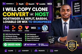 copy clone fix convert hostinger ai, replit, base44, lovable or wix to wordpress