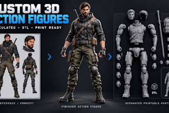 design custom 3d action figures and articulated toys for printing