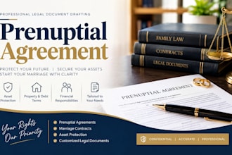 draft prenuptial agreement prenup marriage contract asset protection