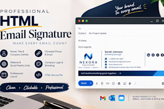 design clickable HTML email signature with setup support