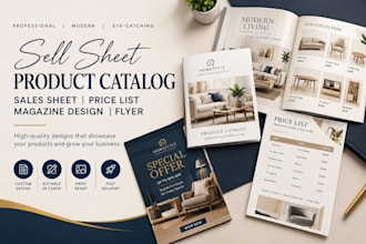 design sell sheet product catalog sales sheet price list magazine design flyer