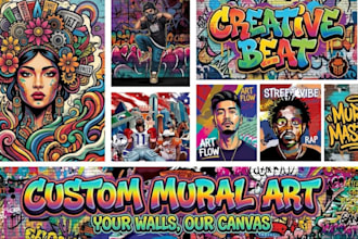 create custom graffiti wall art, murals and street art