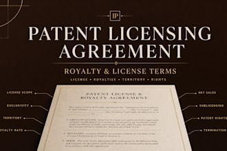 draft a patent licensing and royalty agreement