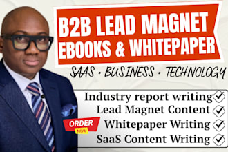 write b2b lead magnet ebook, saas whitepapers, case study and business content