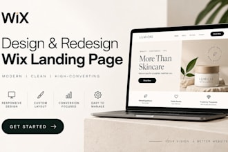 design and redesign wix landing page